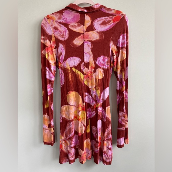 Free People Shayla Floral Button-Up Long-Sleeve Mini Dress - Picture 7 of 10